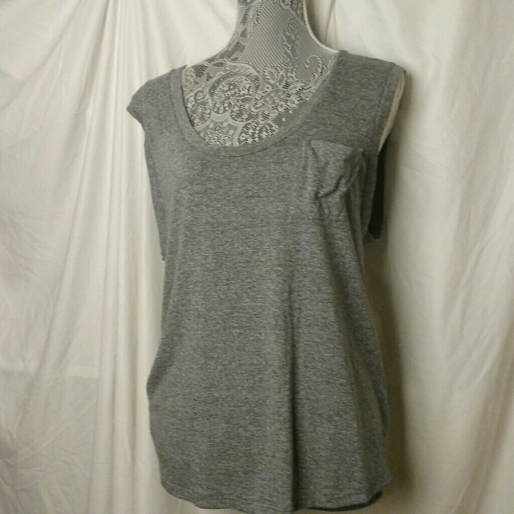 Maison Du Soir Anthropologie Sleeveless Tee Gray - image 1